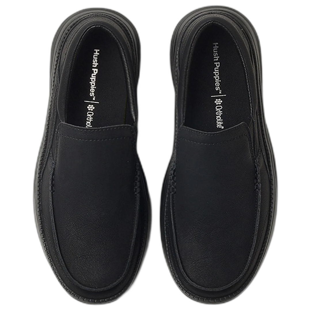 Slip On Hush Puppies Greco Cuero Zero G Negro