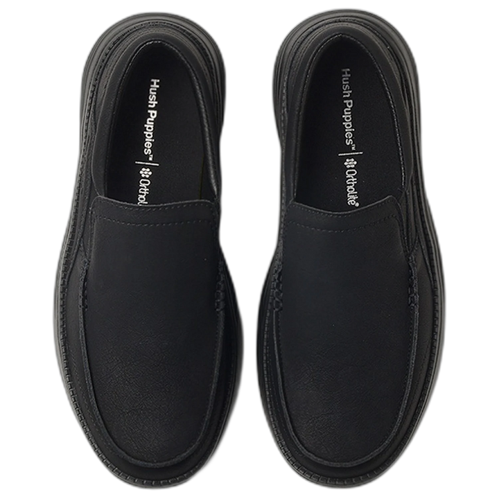 Slip On Hush Puppies Greco Cuero Zero G Negro