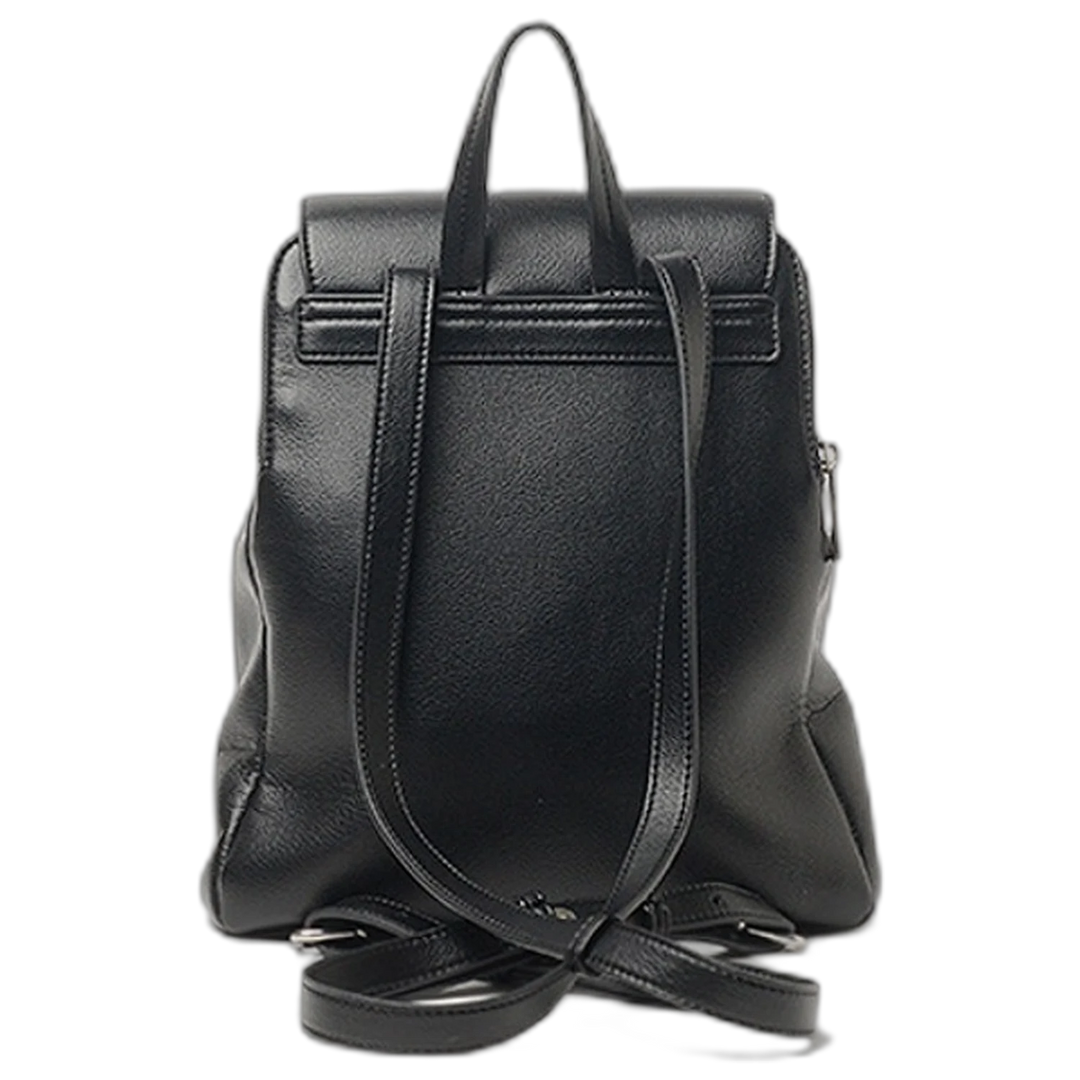 Mochila Hush Puppies Karl Negra Cuero Ecológico Con Tapa