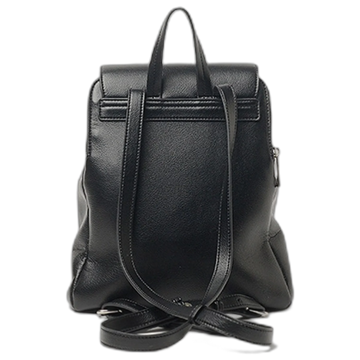 Mochila Hush Puppies Karl Negra Cuero Ecológico Con Tapa