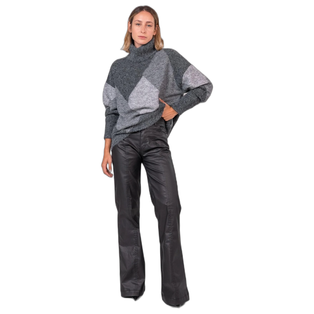 Sweater Melocoton Rombos Tejido Cuello Redondo