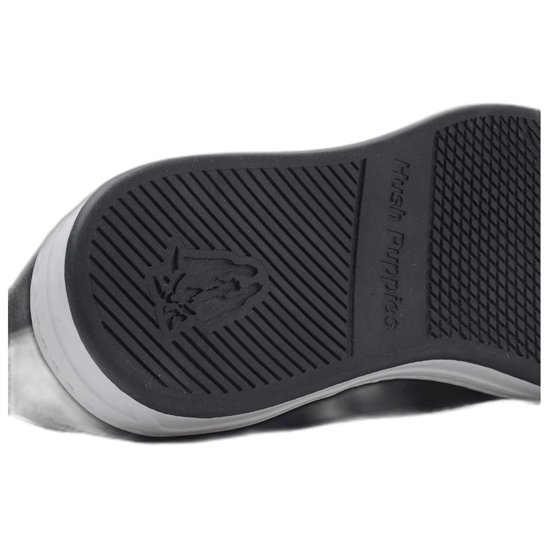 Zapatilla Hush Puppies Mick Cuero Brush Off Acordonada Negra