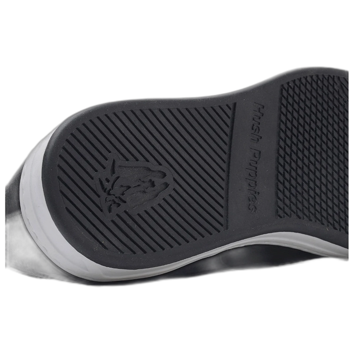Zapatilla Hush Puppies Mick Cuero Brush Off Acordonada Negra