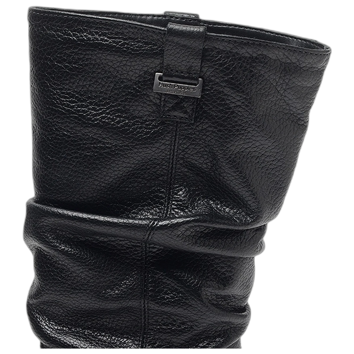 Bota Hush Puppies Uma Cuero Negro Caña Media Mujer