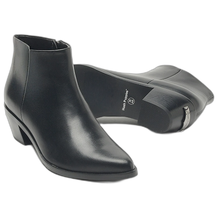 Bota Hush Puppies Sparta Cuero Caña Corta Negra