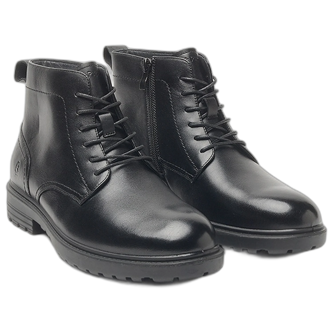 Bota Hush Puppies Brendon Cuero Waterproof Hombre Negra
