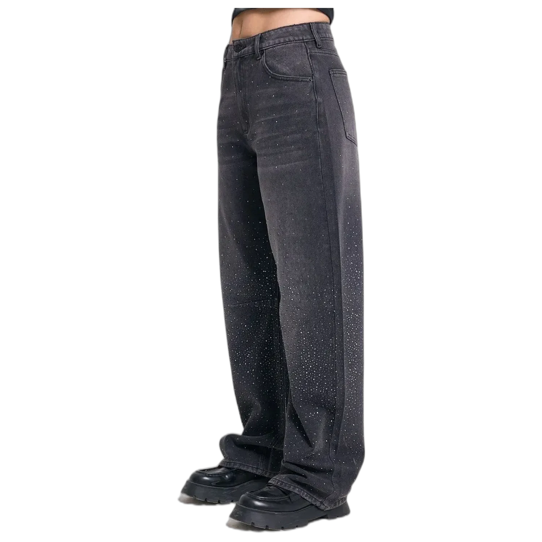 Jean 47 Street Baggy Shine Black Mujer