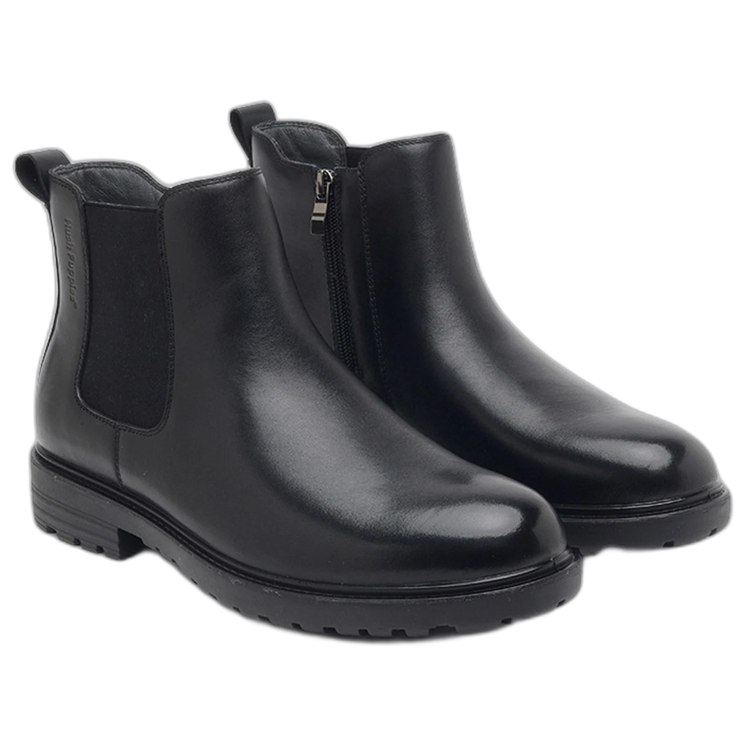 Botas Hush Puppies Beltran Cuero Waterproof Mujer Negro