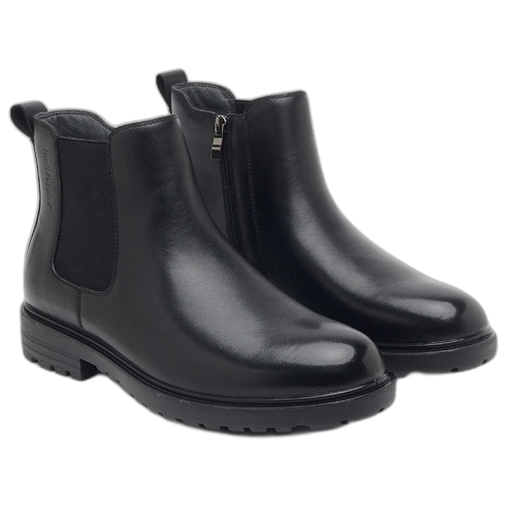 Botas Hush Puppies Beltran Cuero Waterproof Mujer Negro
