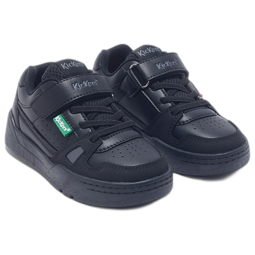 Zapatillas Kickers Skylar Microfibra Con Velcro Negro