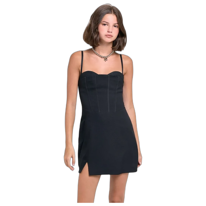 Vestido 47 Street Repeat Corto Estilo Corset con Tajo Lateral