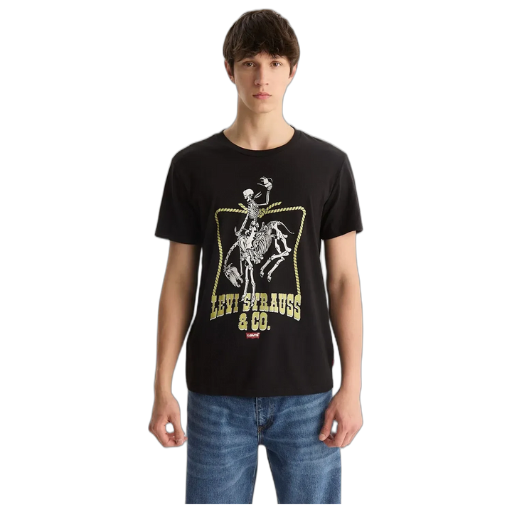 Remera Levis Graphic Set In Neck Skull Cow Negra