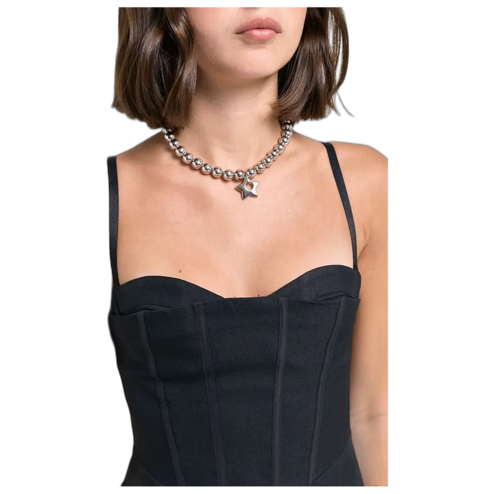 Vestido 47 Street Repeat Corto Estilo Corset con Tajo Lateral