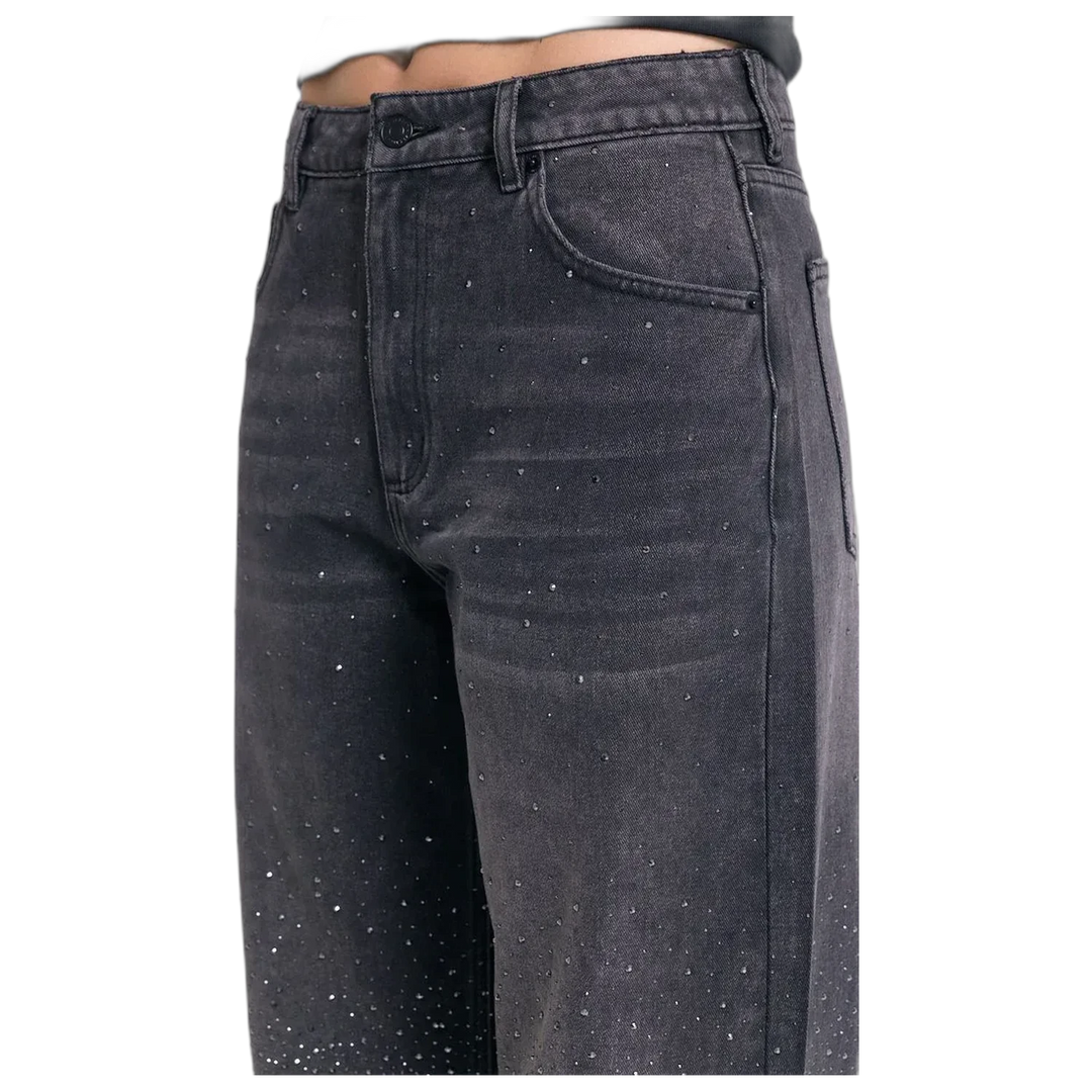 Jean 47 Street Baggy Shine Black Mujer