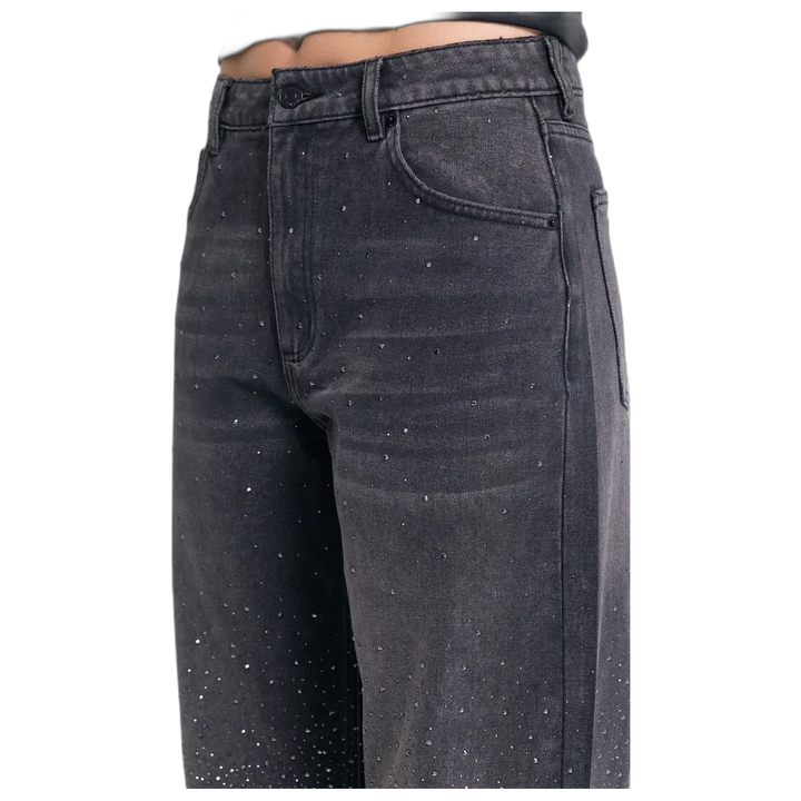 Jean 47 Street Baggy Shine Black Mujer