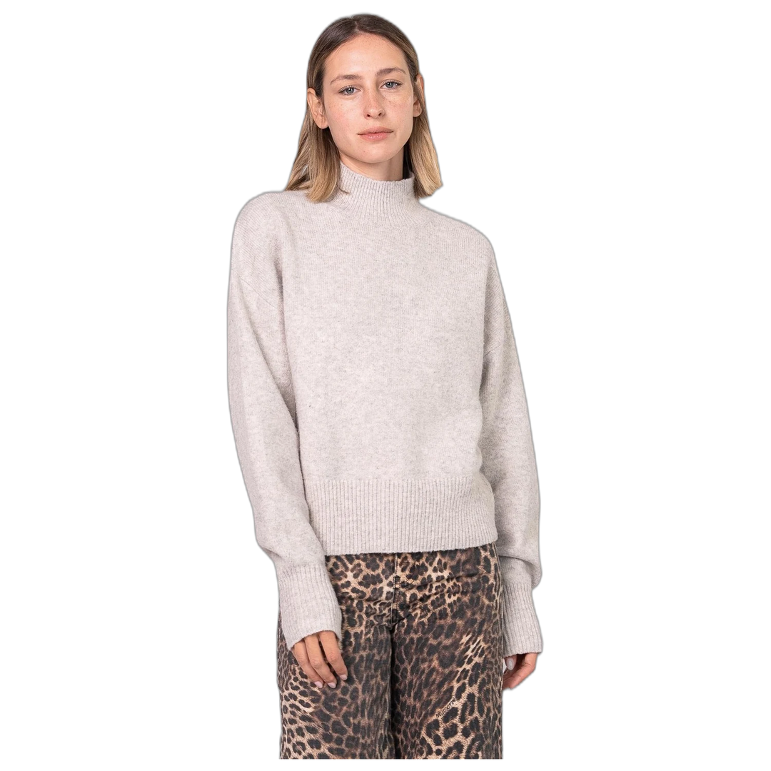 Sweater Melocotón Spongy Mock Mujer Cuello Alto