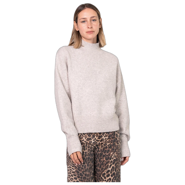 Sweater Melocotón Spongy Mock Mujer Cuello Alto