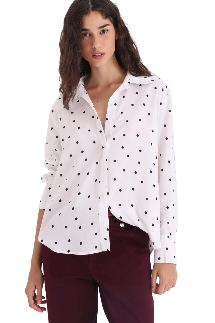 Camisa Yagmour Manga Larga Lunares Mujer Estampada