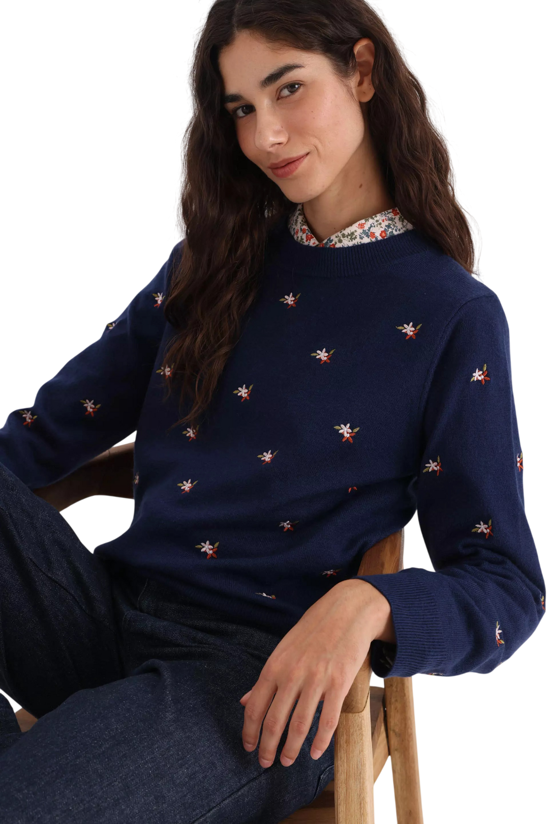 Sweater Yagmour Moly Bordado Mujer Tejido Regular Fit