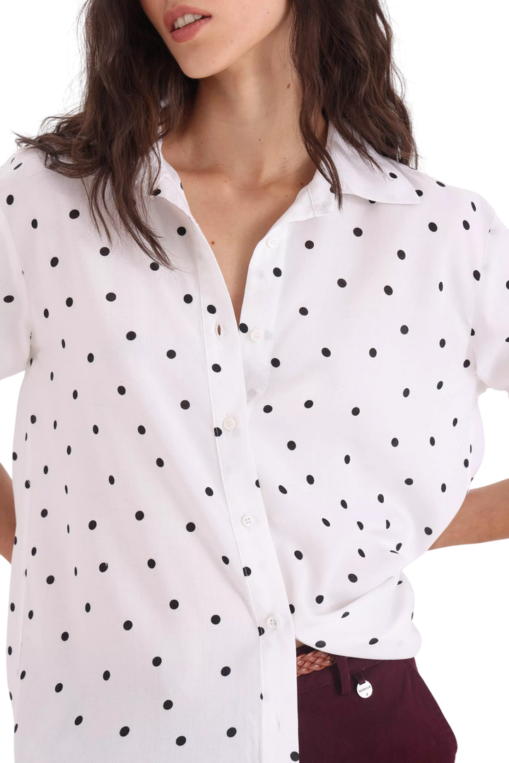 Camisa Yagmour Manga Larga Lunares Mujer Estampada