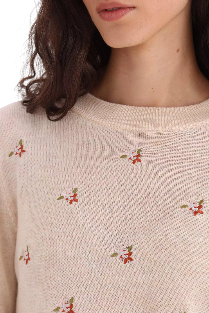 Sweater Yagmour Moly Bordado Mujer Tejido Regular Fit