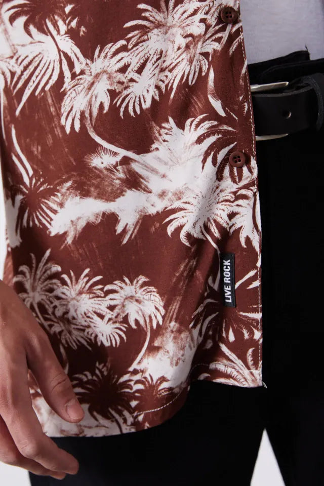 Camisa Jungle Bordeaux