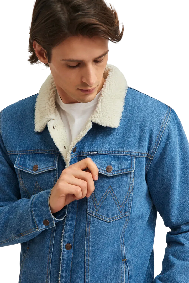 Campera Wrangler Denim Sherpa Hombre