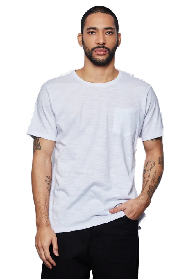 Remera Rock Pocket White