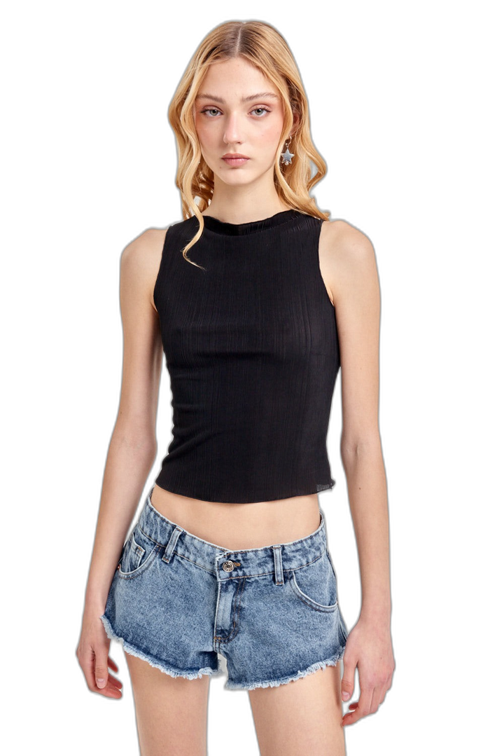 SHORT LOW RISE BLUE