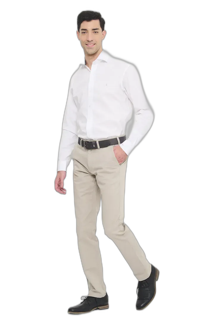 Pantalon sin pinzas regular basico gabardina