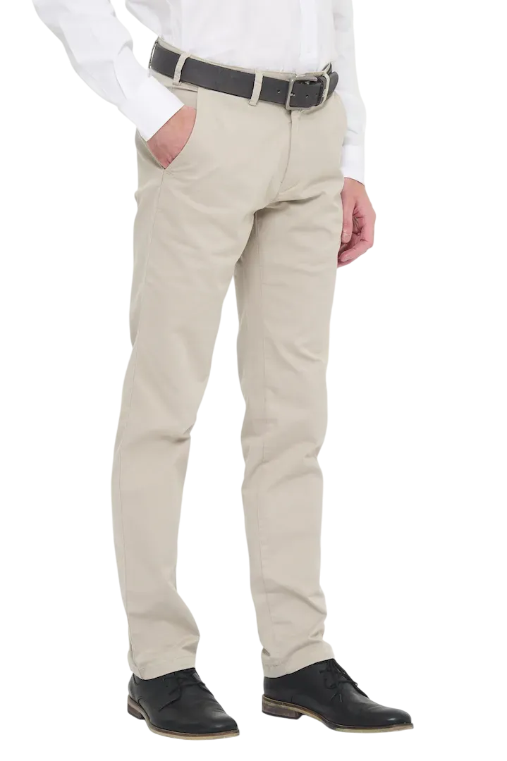 Pantalon sin pinzas regular basico gabardina