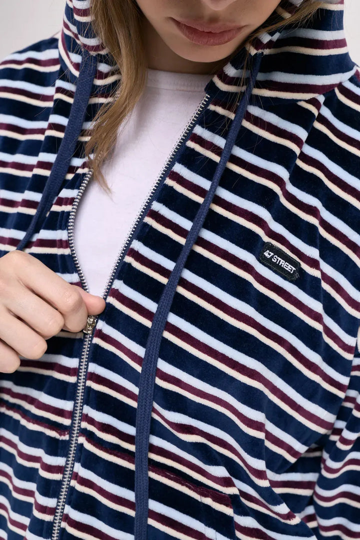 Campera 47 Street Plush Stripe Mujer