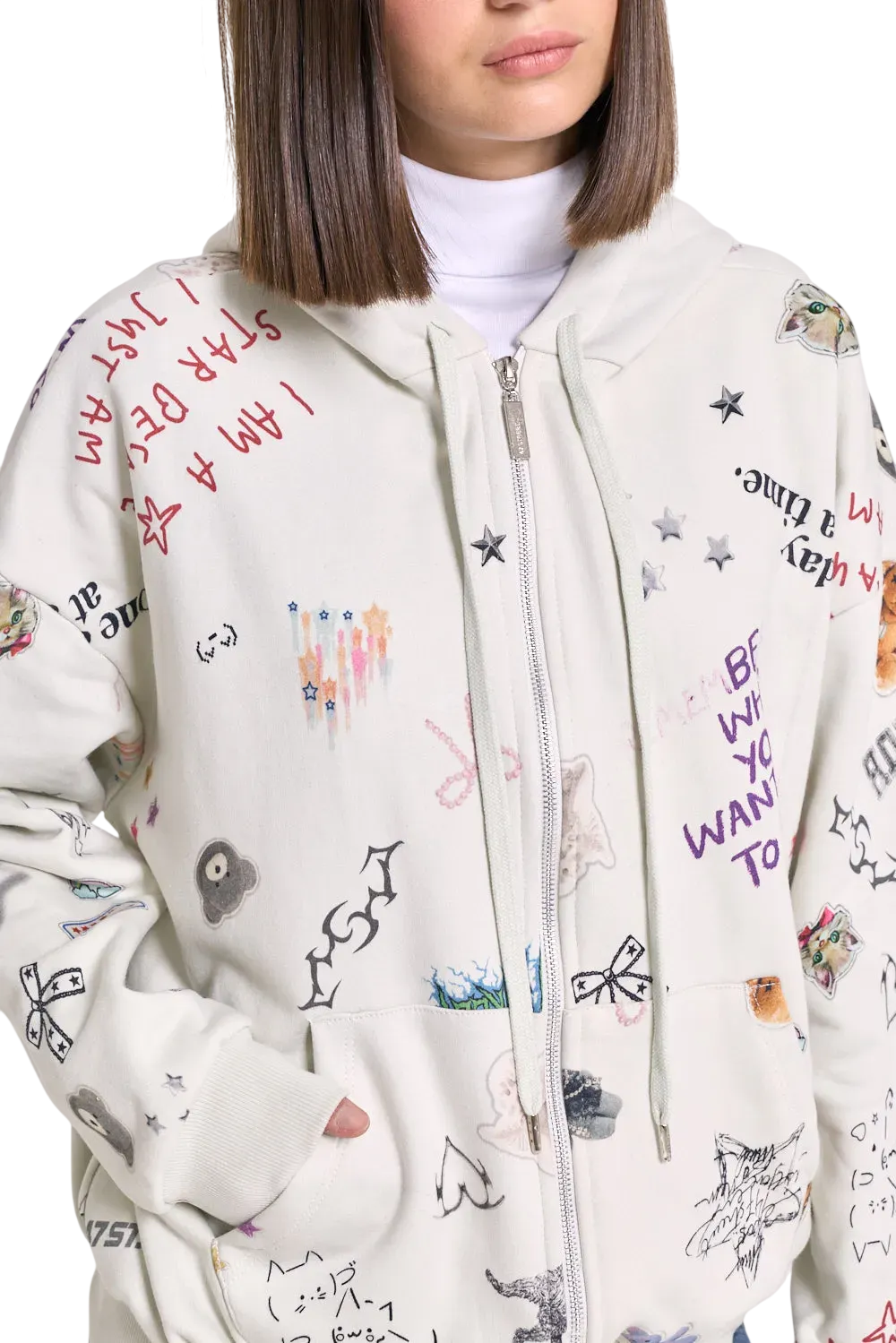 Campera 47 Street Artsy con Capucha para Mujer