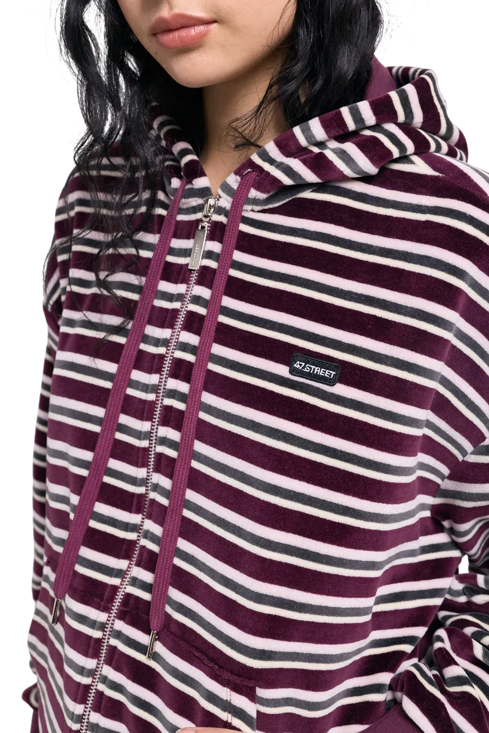 Campera 47 Street Plush Stripe Mujer