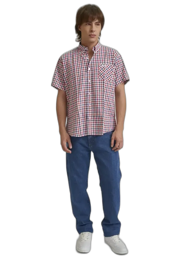 Camisa Reg Linen Checks SS