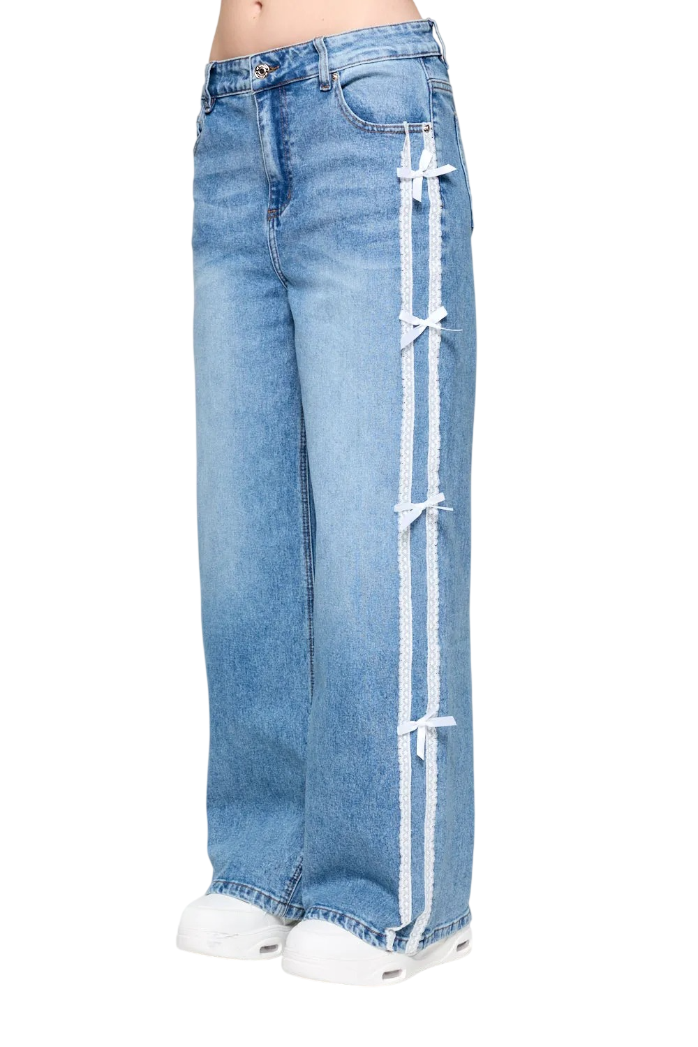 Jean Wide Leg Ribbons 47 Street Mujer