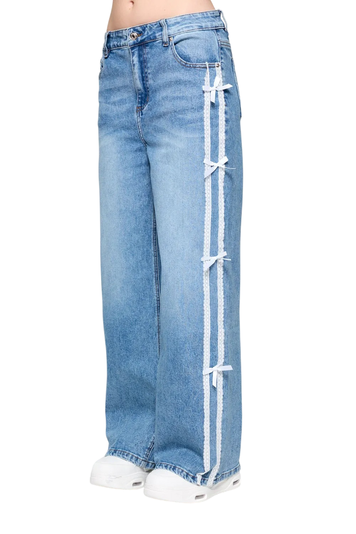 Jean Wide Leg Ribbons 47 Street Mujer