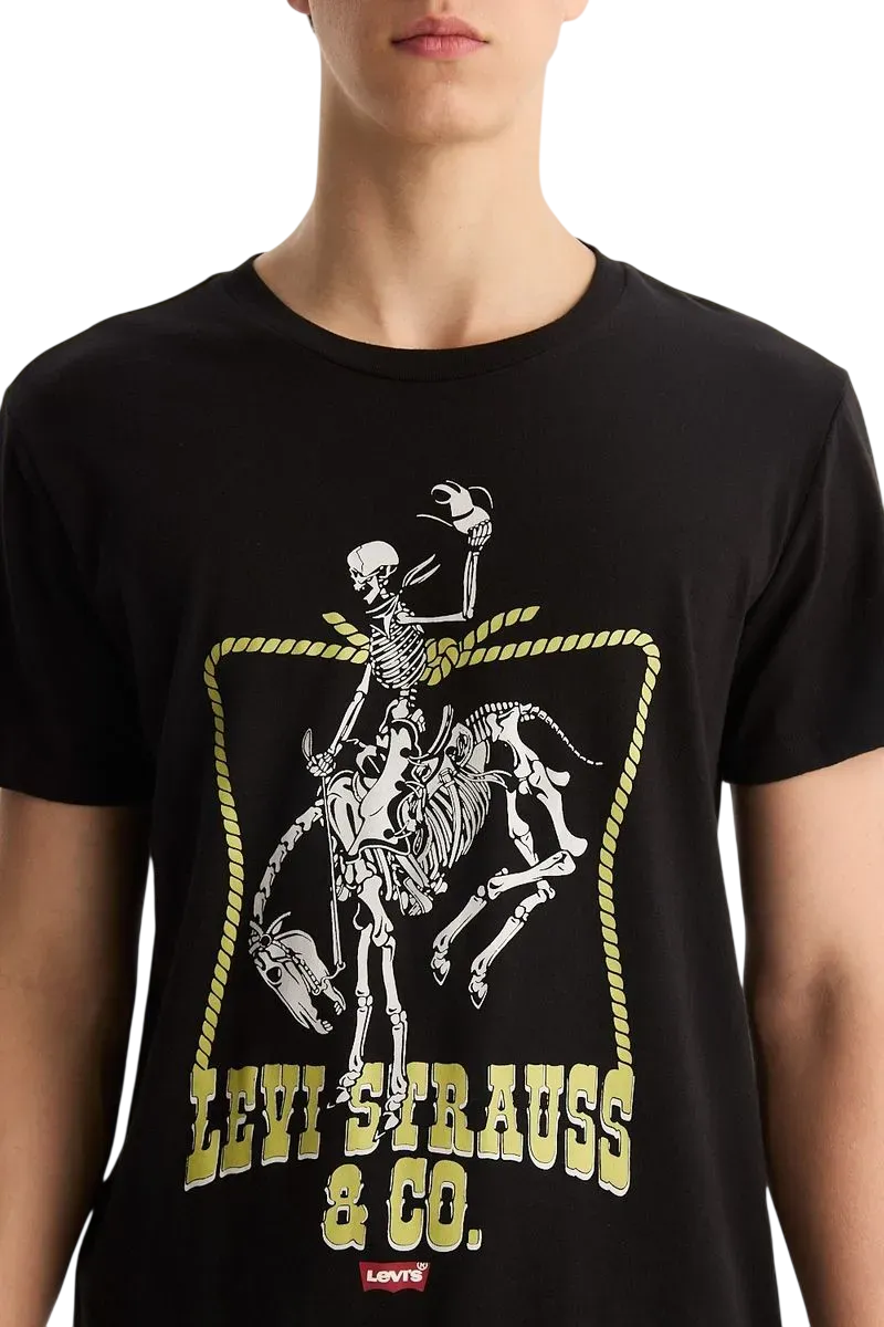 Remera Levis Graphic Set In Neck Skull Cow Negra