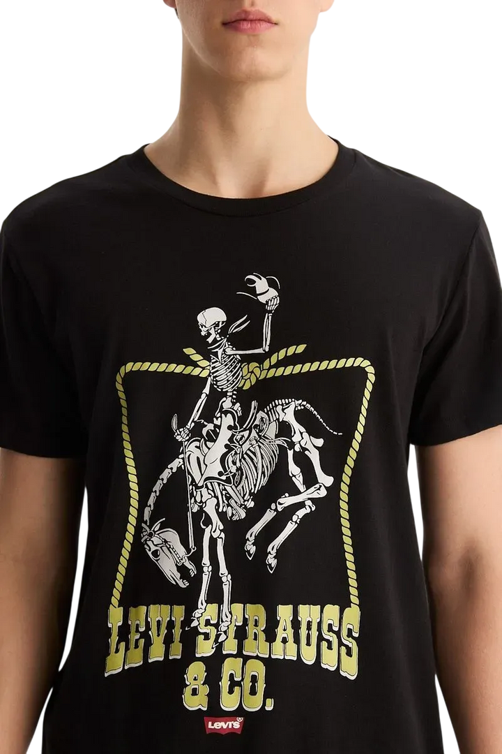 Remera Levis Graphic Set In Neck Skull Cow Negra